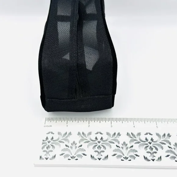 3691 DIOR BLACK MESH POUCH COSMETIC BAG - Picture 3 of 6